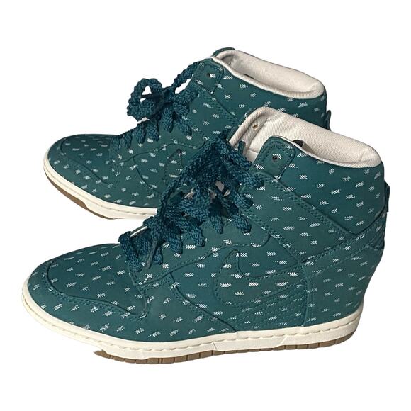 Nike Dunk Sky Hi Teal Hidden Wedge Dot Print High Top Women's 6.5 - Picture 4 of 16